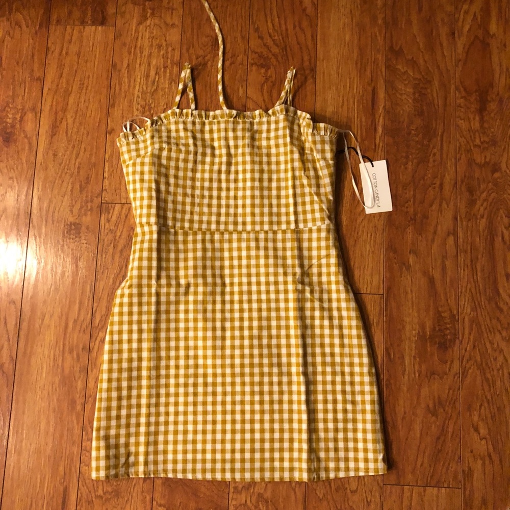Yellow plaid dress